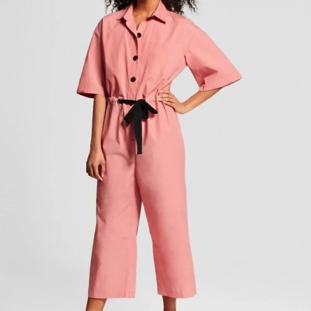 Who What Wear by Target Pink Cropped Jumpsuit Barbiecore Size XS